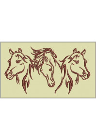 Pet027 - One collor Horses faces